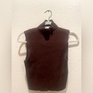 Zara Knit brown mock neck top